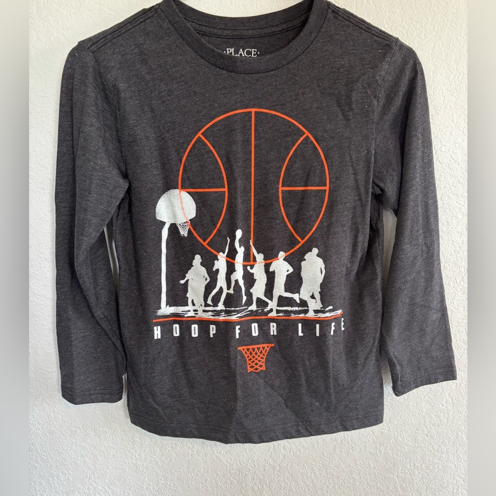 The Children's Place Dark Gray Hoop Graphic Long Sleeve Tee